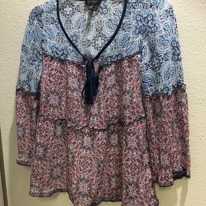 Jessica Simpson printed sheer blouse